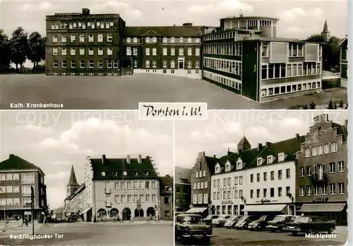 AK / Ansichtskarte  Dorsten Kath Krankenhaus Recklinghauser Tor Marktplatz Dorsten