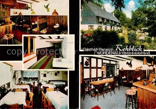 AK / Ansichtskarte 73866792 Nordenau_Schmallenberg Gasthof Pension Rehblick Restaurant Kegelbahn 