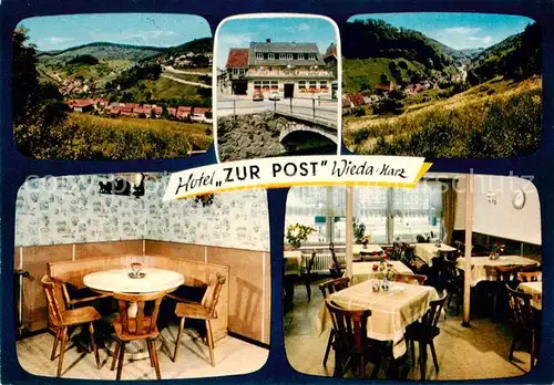 AK / Ansichtskarte  Wieda Hotel zur Post Restaurant Landschaftspanorama Wieda