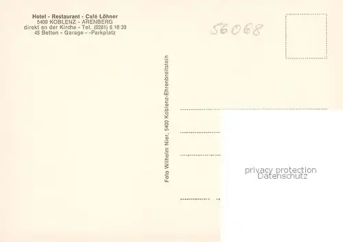 AK / Ansichtskarte  Arenberg_Koblenz Hotel Restaurant Café Loehner Arenberg_Koblenz