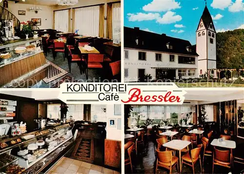 AK / Ansichtskarte  Nassau_Lahn Konditorei Café Bressler Gastraum Verkaufstheke Kirche Nassau_Lahn