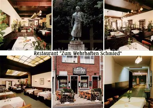 AK / Ansichtskarte  Aachen Restaurant Zum Wehrhaften Schmied Denkmal Statue Aachen