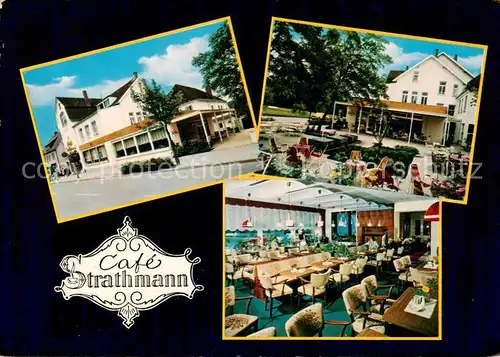 AK / Ansichtskarte  Bad_Rothenfelde Café Strathmann Gastraum Terrasse Bad_Rothenfelde