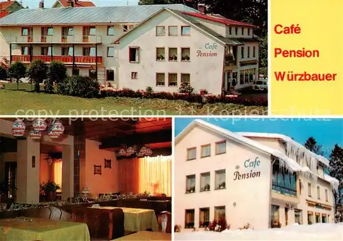 AK / Ansichtskarte 73866844 Spiegelau Café Pension Wuerzbauer Gastraum Bayerischer Wald am Nationalpark Spiegelau