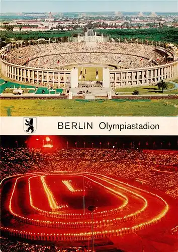 AK / Ansichtskarte  Berlin Olympiastadion Luftbild Nachtaufnahme Berlin