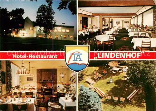 AK / Ansichtskarte 73866881 Sundern_Sauerland Hotel Restaurant Lindenhof Gastraeume Liegewiese Sundern_Sauerland
