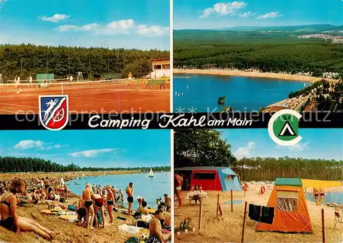 AK / Ansichtskarte  Kahl_Main Camping Kahl Strand Tennisplatz Fliegeraufnahme Kahl_Main