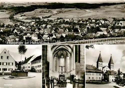 AK / Ansichtskarte  Heidenheim_Brenz Panorama am Hahnenkamm Marktplatz Kirche Inneres Heidenheim Brenz