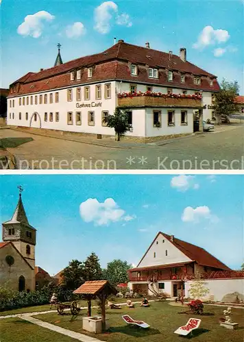 AK / Ansichtskarte  Biebelried Hotel Leicht Kirche Liegewiese Biebelried