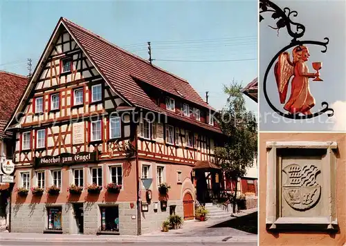 AK / Ansichtskarte  Murrhardt Gasthof zum Engel Wirtshausschild Murrhardt