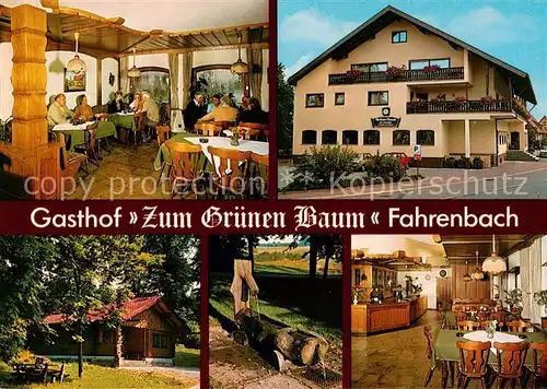 AK / Ansichtskarte 73866950 Fahrenbach_Odenwald Gasthof Zum Gruenen Baum Gastraeume Brunnen Fahrenbach Odenwald