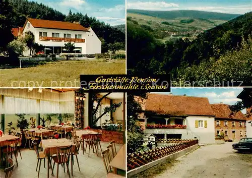 AK / Ansichtskarte  Krausenbach_Dammbach Gaststaette Pension Ferschenmuehle Gaststube Panorama 