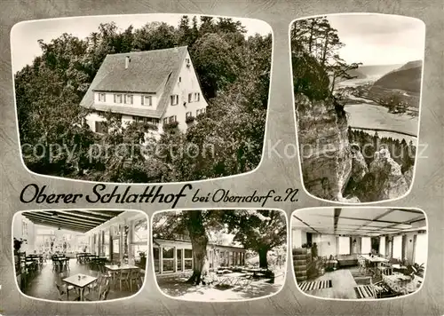 AK / Ansichtskarte 73866980 Oberndorf_Neckar Hofgut Pension Oberer Schlatthof Gatraeume Terrasse Panorama Oberndorf Neckar