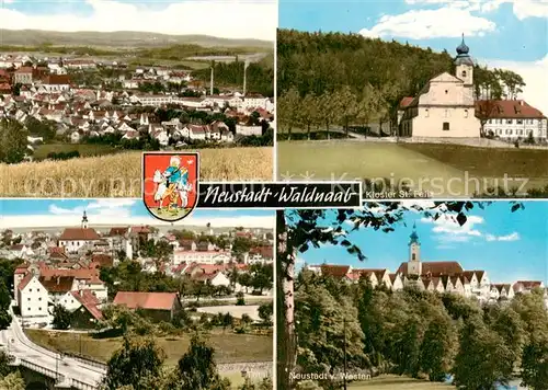 AK / Ansichtskarte  Neustadt_Waldnaab Panorama Kirche Ortsansicht von Westen Neustadt_Waldnaab