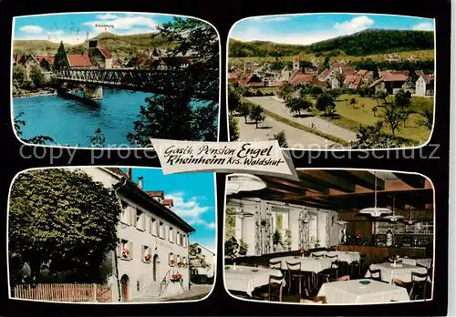 AK / Ansichtskarte  Rheinheim Rheinbruecke Ortsansicht Gasthaus Pension Engel Rheinheim