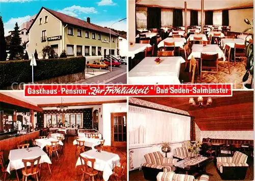 AK / Ansichtskarte  Salmuenster_Bad_Soden Gasthaus Pension Zur Froehlichkeit Gastraeume Salmuenster_Bad_Soden