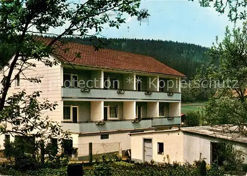 AK / Ansichtskarte  Wahlen_Odenwald Café Pension Sattler mit Gaestehaus Waldblick Wahlen_Odenwald