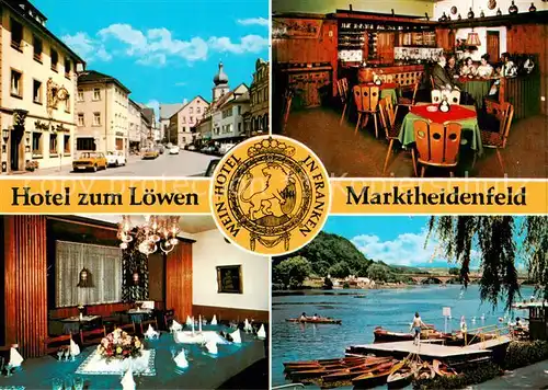 AK / Ansichtskarte  Marktheidenfeld Hotel zum Loewen Restaurant Gesellschaftsraeume Weinstube Uferpartie am Main Marktheidenfeld