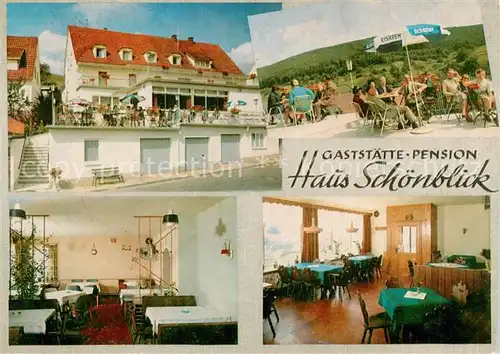 AK / Ansichtskarte  Frammersbach Gaststaette Pension Haus Schoenblick Terrasse Frammersbach