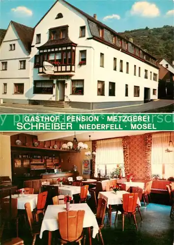 AK / Ansichtskarte  Niederfell_Mosel Gasthof Pension Metzgerei Schreiber 