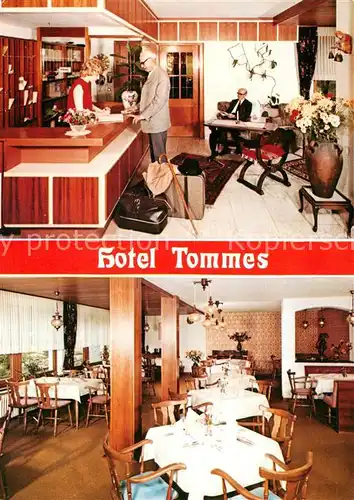 AK / Ansichtskarte 73867185 Nordenau_Schmallenberg Hotel Tommes Empfang Restaurant 