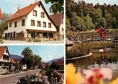 AK / Ansichtskarte 73867197 Ohlsbach Reiseandenken Schwarzwald-Souvenirs Teich Dorfstrasse Ohlsbach