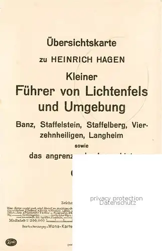 AK / Ansichtskarte  Lichtenfels_Bayern uebersichtskarte mit Banz Staffelstein Staffelberg Vierzehnheiligen und Langheim Lichtenfels Bayern