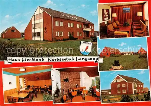 AK / Ansichtskarte 73867250 Langeoog_Nordseebad Haus Meedland  Gastraeume Teilansichten Langeoog_Nordseebad
