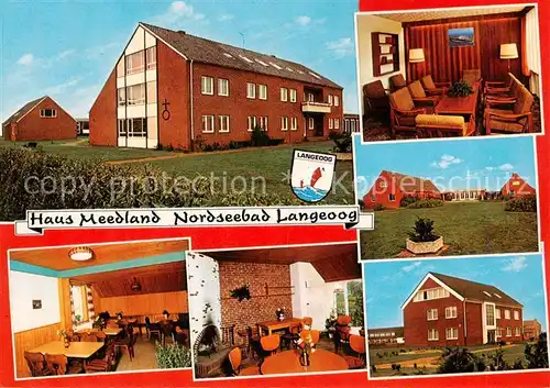 AK / Ansichtskarte  Langeoog_Nordseebad Haus Meedland  Gastraeume Teilansichten Langeoog_Nordseebad