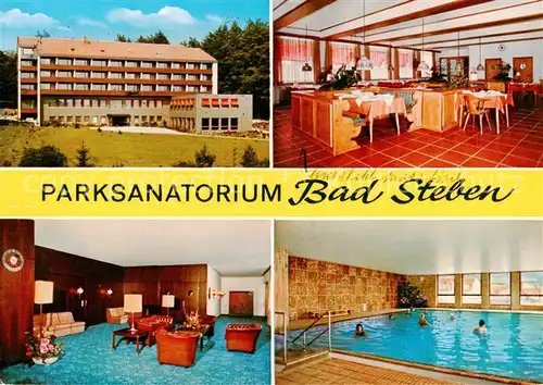 AK / Ansichtskarte 73867264 Bad_Steben Parksanatorium Speisesaal Foyer Hallenbad Bad_Steben
