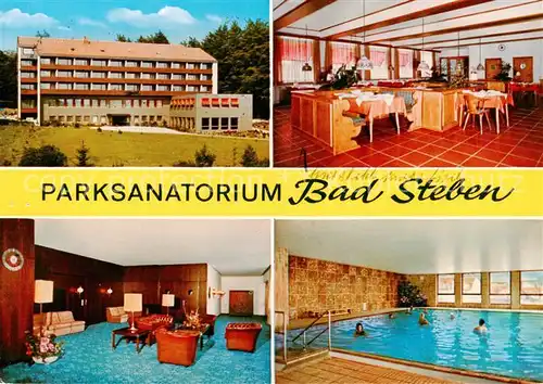 AK / Ansichtskarte  Bad_Steben Parksanatorium Speisesaal Foyer Hallenbad Bad_Steben