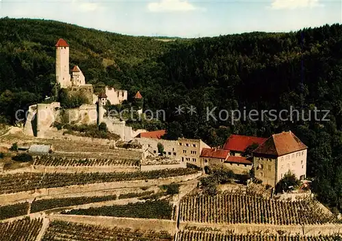 AK / Ansichtskarte  Neckarzimmern Burg Hornberg am Neckar Burg des Ritters Goetz von Berlichingen Fliegeraufnahme Neckarzimmern