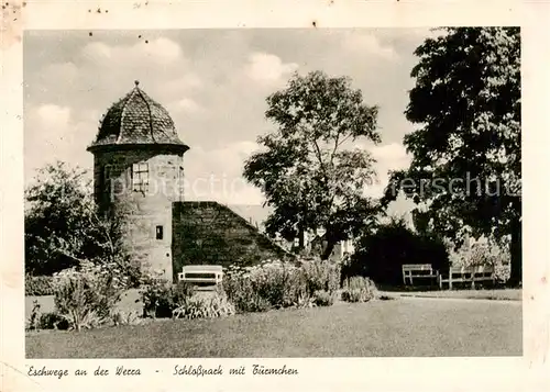 AK / Ansichtskarte 73867299 Eschwege Schlosspark mit Tuermchen Eschwege