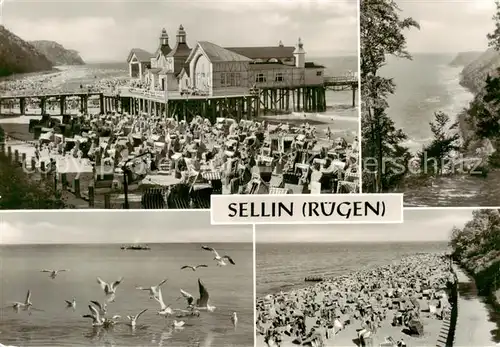 AK / Ansichtskarte  Sellin__Ruegen Seebruecke Blick von der Waldhalle Badestrand 