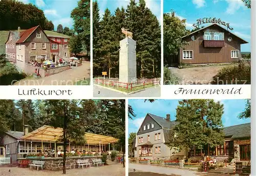 AK / Ansichtskarte 73867316 Frauenwald_Thueringen Fraubachmuehle Monument Milchbar Waldcafe Lenkgrund FDGB Heim Raymond Dien Frauenwald Thueringen