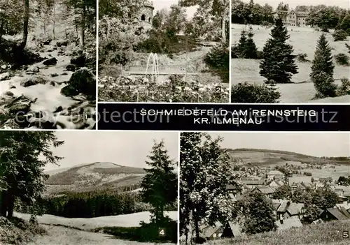 AK / Ansichtskarte  Schmiedefeld_Rennsteig Vessertal Georg Schumann PlatzFerienheim des VEB Carl Zeiss Jena Grosser Finsterberg Teilansicht Schmiedefeld_Rennsteig