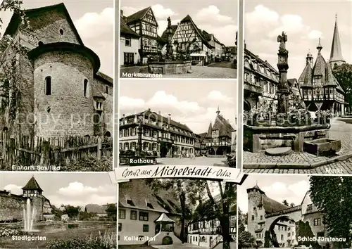 AK / Ansichtskarte  Michelstadt Marktbrunnen Schloss Fuerstenau Einharts Basilika Rathaus Stadtgarten Kellereihof Michelstadt