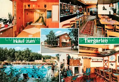 AK / Ansichtskarte  Velen Hotel zum Tiergarten Rsstaurant Café Kegelbahn Freibad Velen