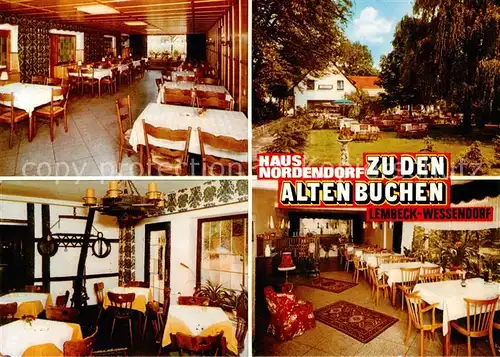 AK / Ansichtskarte 73867351 Wessendorf_Lembeck Haus Nordendorf Zu den alten Buchen Restaurant Werbung Rose-Brauerei 