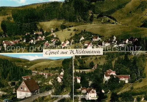 AK / Ansichtskarte 73867429 Wildemann_Harz Panorama Seesener Strasse Muetterheim 