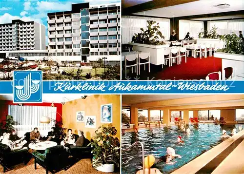 AK / Ansichtskarte  Wiesbaden Kurklinik Aukammtal Speisesaal Aufenthaltsraum Hallenbad Wiesbaden