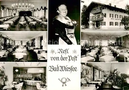 AK / Ansichtskarte  Bad_Wiessee_Tegernsee Hotel Gaststaette Zur Post Gastraeume Resi von der Post Bad_Wiessee_Tegernsee