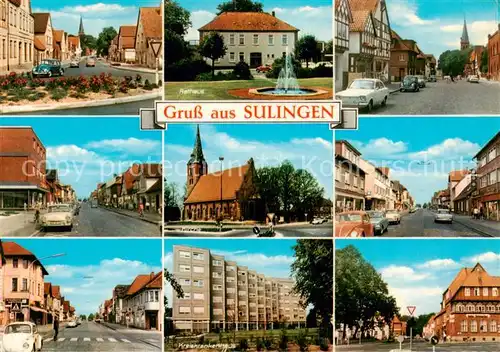 AK / Ansichtskarte  Sulingen Ortsansichten Rathaus Kirche Kreiskrankenhaus Sulingen