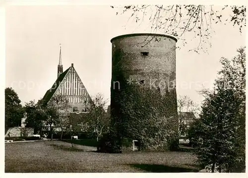 AK / Ansichtskarte  Salzwedel Burgturm und Giebel der Moenchenkirche Salzwedel