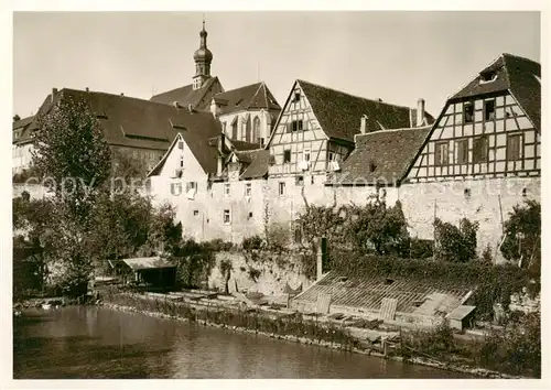 AK / Ansichtskarte  Wimpfen Blick ueber den Stadtweiher zum ehem Dominikanerkloster Wimpfen