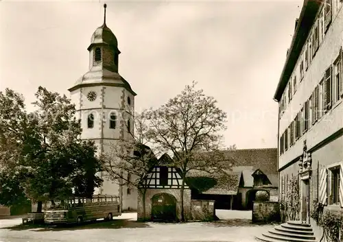 AK / Ansichtskarte  Jagsthausen_Jagst Kirche Ortspartie Jagsthausen_Jagst