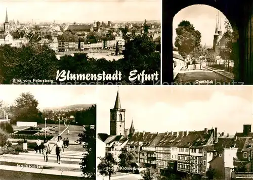 AK / Ansichtskarte 73867503 Erfurt Blick vom Petersberg Domblick IGA Irisgarten Kraemerbruecke Erfurt