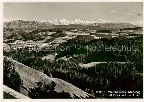 AK / Ansichtskarte  Waldhaeusern_Moosegg_AG mit Blick auf die Alpen 