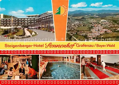 AK / Ansichtskarte 73867544 Grafenau_Niederbayern Steigenberger Hotel Sonnenhof Fliegeraufnahme Discothek Hallenbad Kegelbahn Grafenau Niederbayern