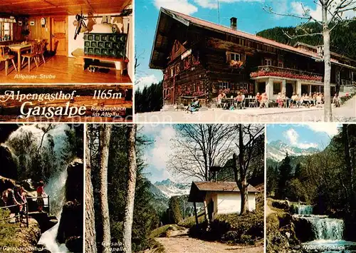 AK / Ansichtskarte  Reichenbach_Oberstdorf Alpengasthof Gaisalpe Allgaeuer Stube Gaisbachtobel Gaisalp Kapelle Nebelhornblick Reichenbach_Oberstdorf